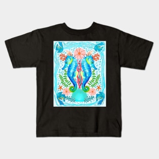 Seahorses and coral reef Kids T-Shirt